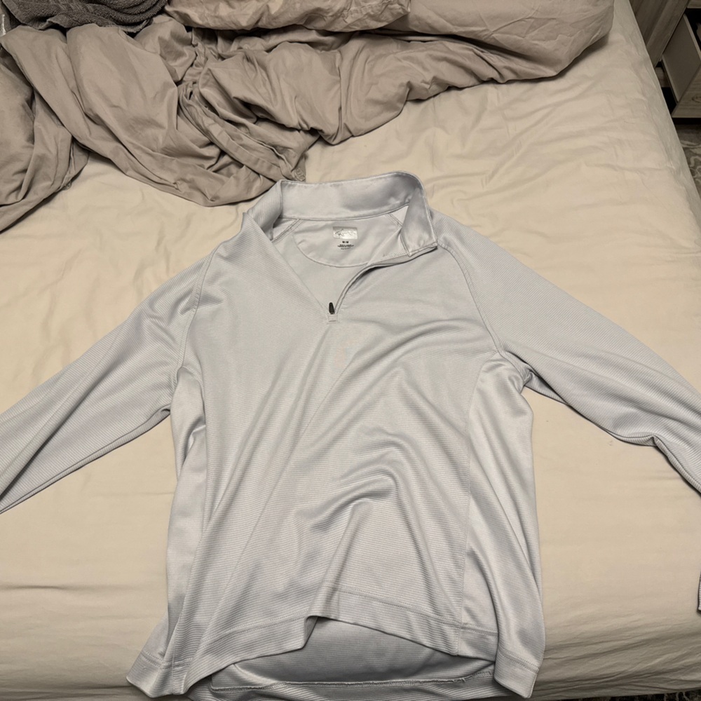 Greg Norman Collection Light Gray Zip Up Sweater